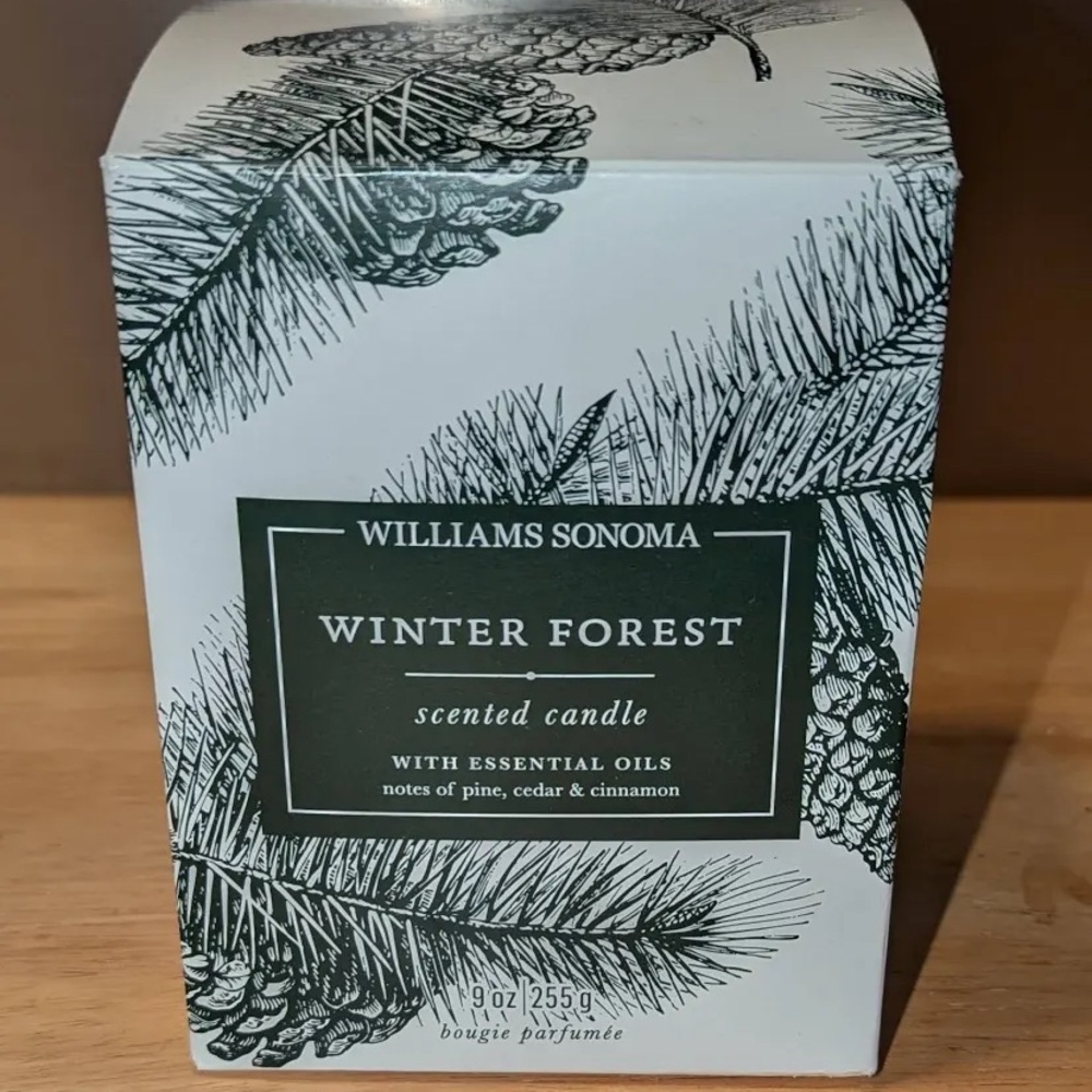 Williams Sonoma Winter Forest Candle - Black & White Packaging
